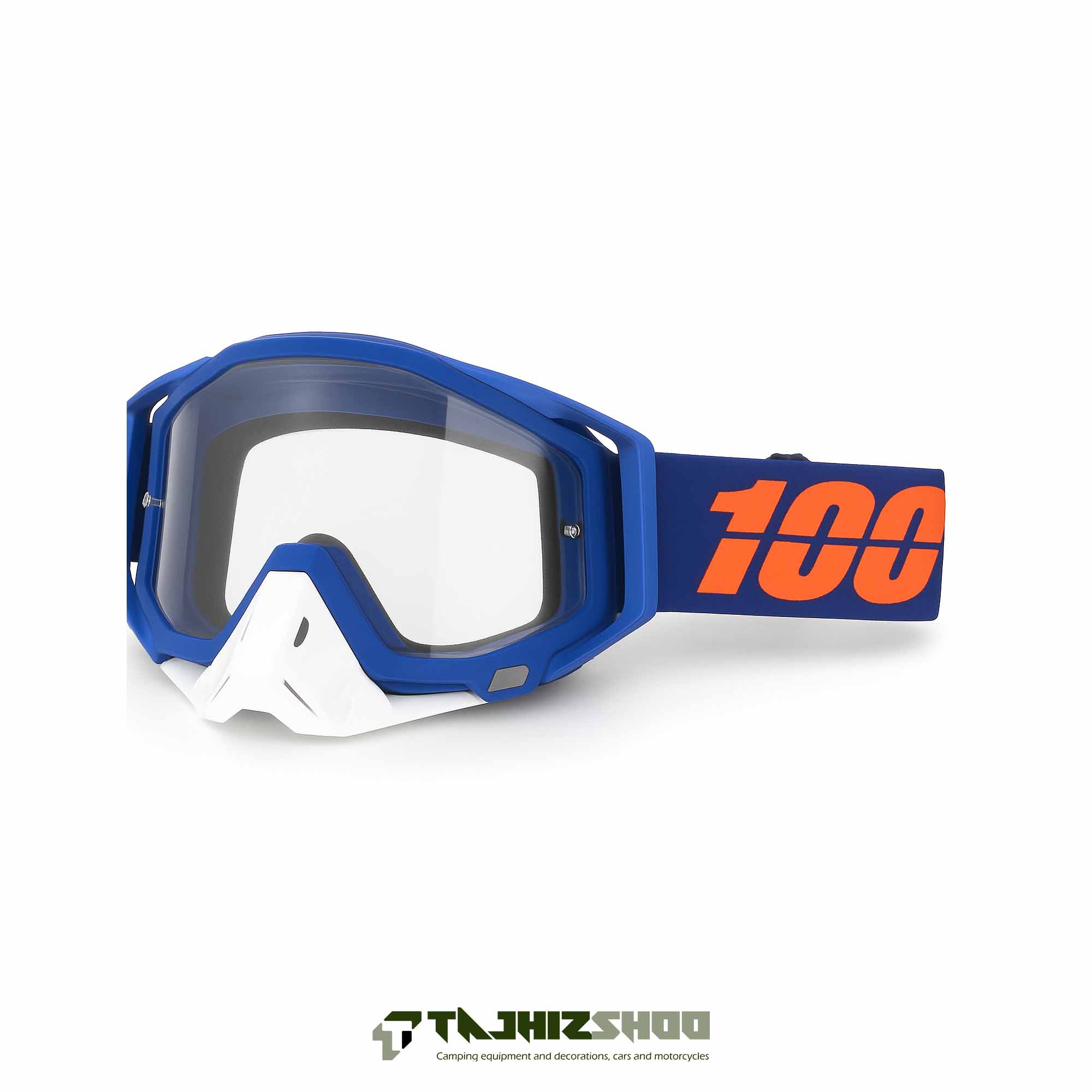 عینک کراسی کلاه کاسکت برند100% آبی